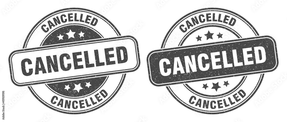 cancelled stamp. cancelled label. round grunge sign cancelled stamp. cancelled label. round grunge sign