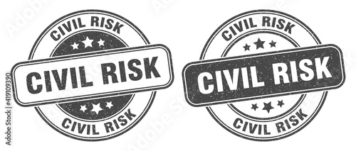 civil risk stamp. civil risk label. round grunge sign