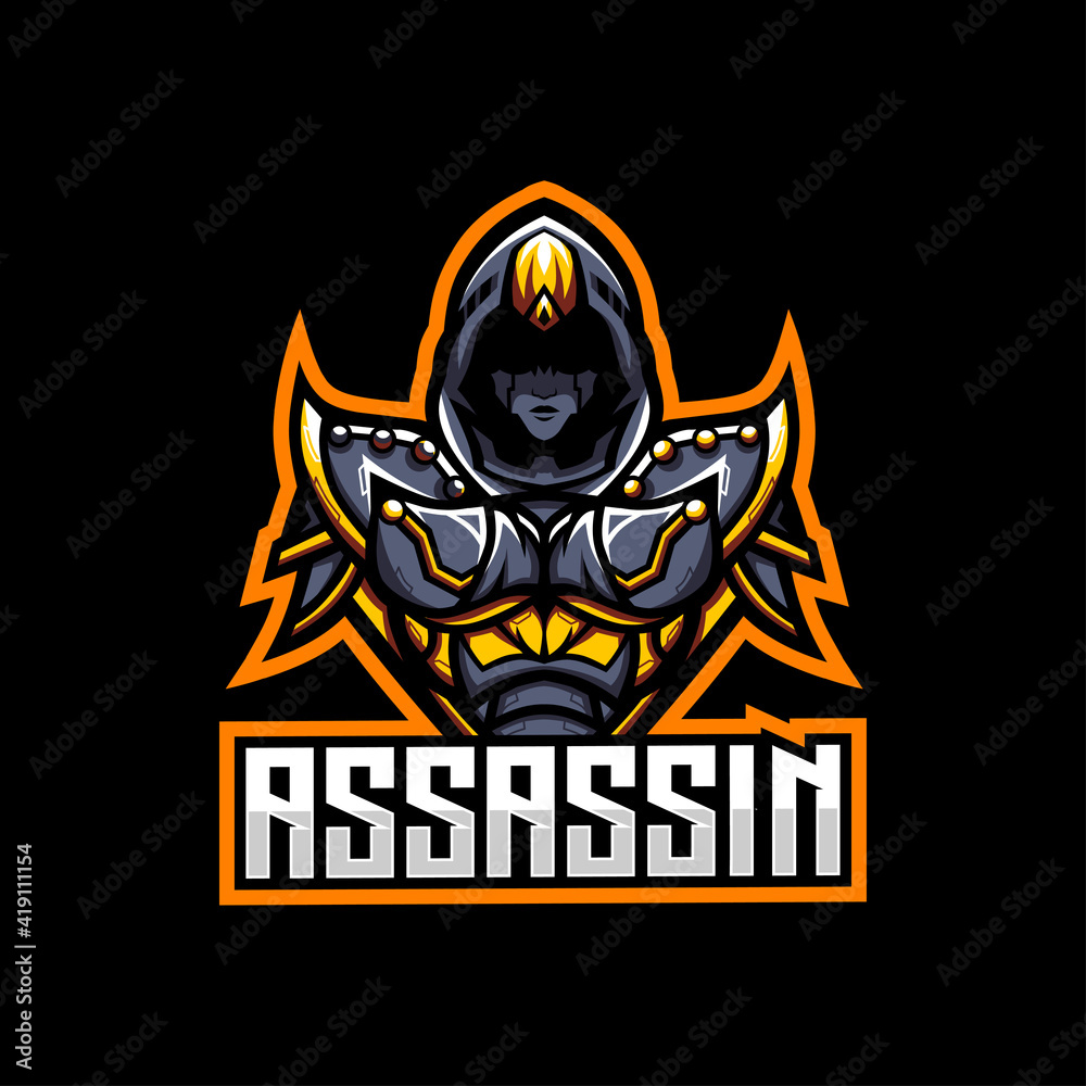 Assassin gaming character shadow mascot Assassin gaming character shadow mascot