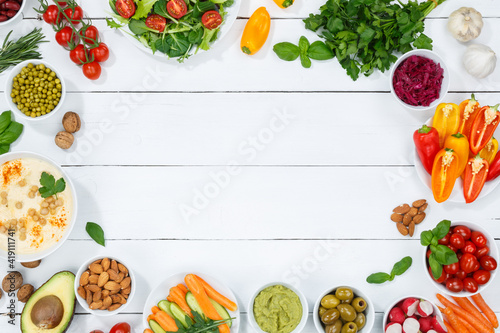 Vegetables background healthy vegan clean eating superfood organic food copyspace copy space wooden board