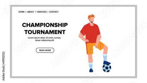 Champion Tournament Soccer Game On Stadium Vector