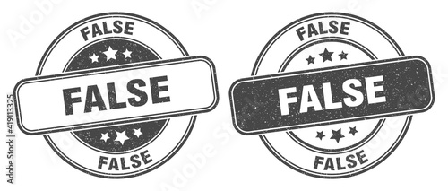 false stamp. false label. round grunge sign