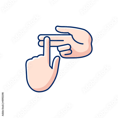 Counting on fingers RGB color icon. Clear and simple way to count. Communication elements. Rhetorical devices. Way to demonstrate counting. Math at Your fingertips. Isolated vector illustration
