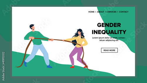 Gender Inequality And Versus Competition Vector Illustration