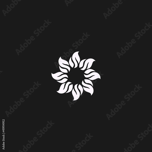 simple leaf flower logo vector