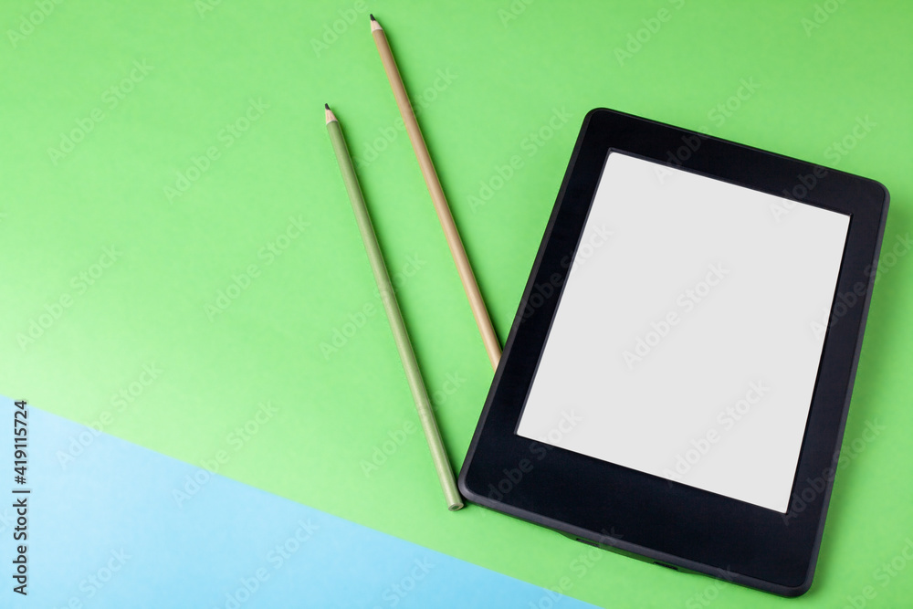 School office supplies and book on a background School office supplies and book on a background
