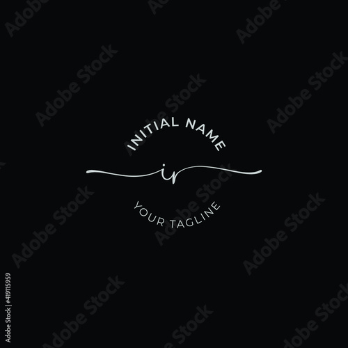 ir Initial handwriting signature logo vector. Hand lettering for designs