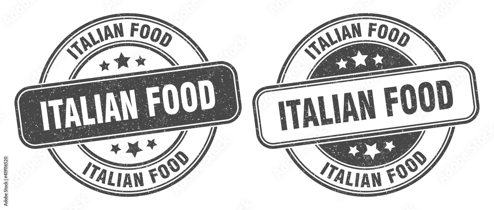 italian food stamp. italian food label. round grunge sign