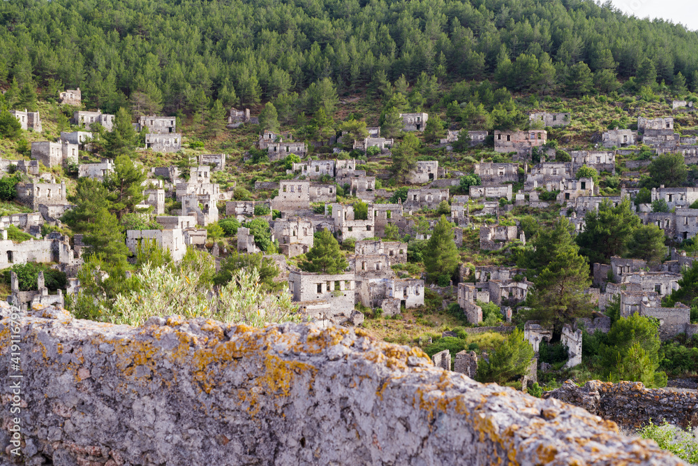 Ghost Town Kayakoy, Abandoned Greek village, Fethiye, Mugla, Turkey.