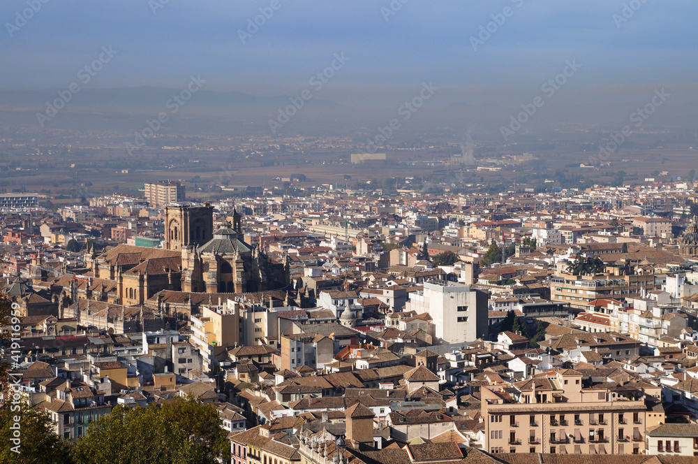 Granada aerial view, Spain