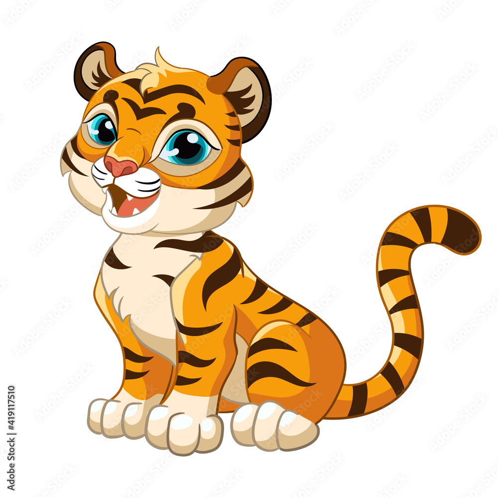 3d Rendered Illustration Of Sitting Tiger Cartoon Character Stock Photo,  Picture and Royalty Free Image. Image 53977474.