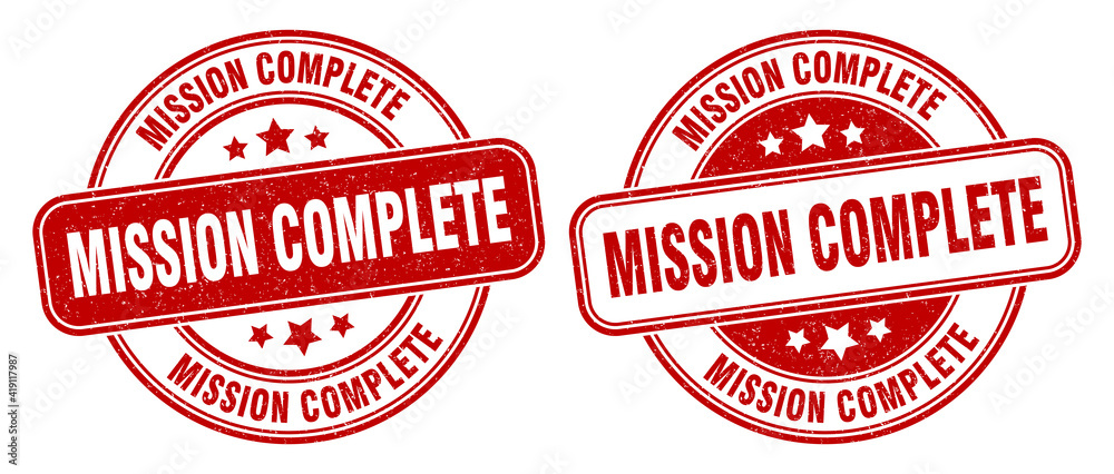 mission complete stamp. mission complete label. round grunge sign mission complete stamp. mission complete label. round grunge sign