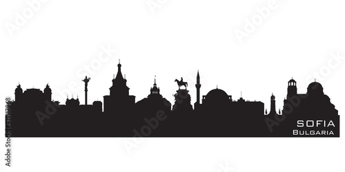Sofia Bulgaria city skyline vector silhouette photo