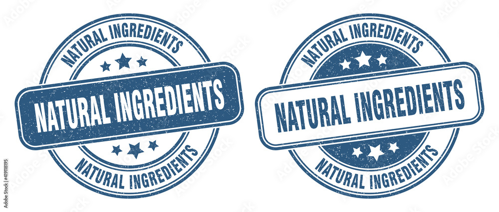 Fototapeta premium natural ingredients stamp. natural ingredients label. round grunge sign