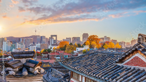 Photography Bukchon Hanok Village in Seoul  South Korea