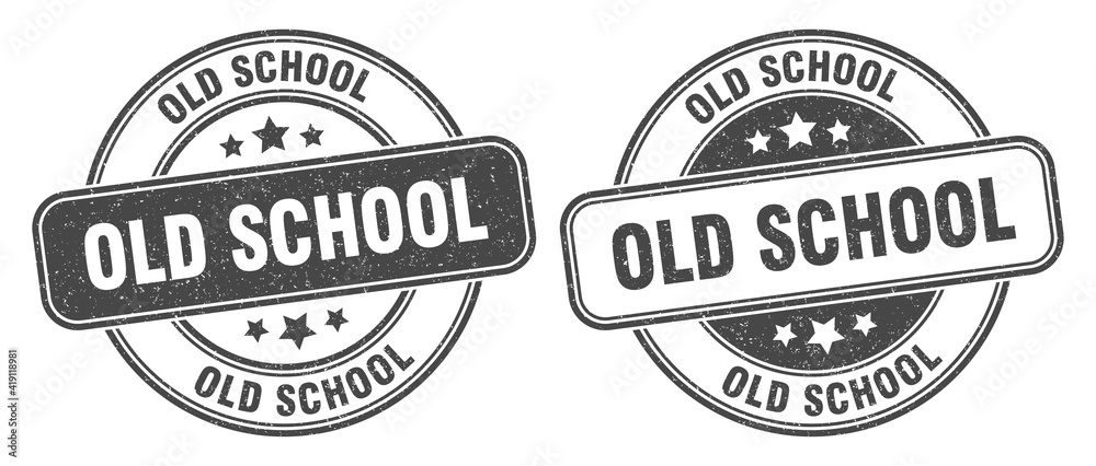 old school stamp. old school label. round grunge sign