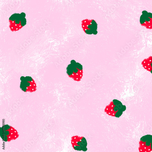 Cute seamless pattern with strawberries background