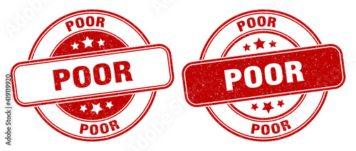 poor stamp. poor label. round grunge sign