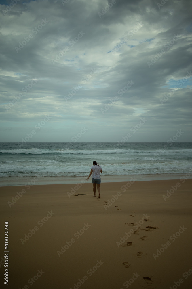 walking on the beach