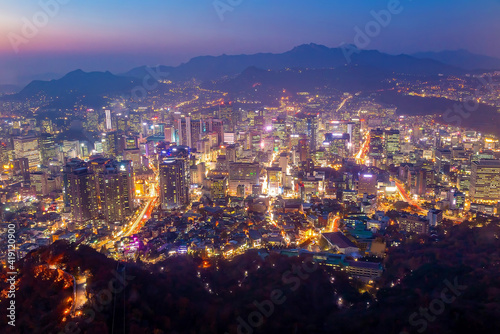 Seoul city skyline  view of South Korea