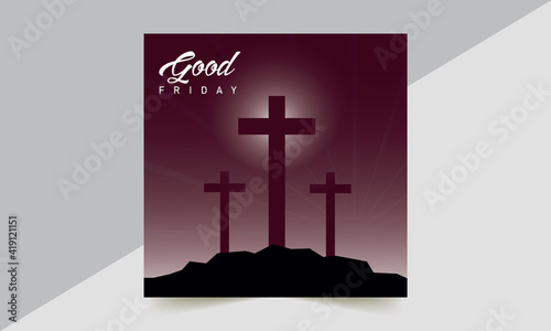 Good Friday. Mary the Mother of Jesus, John the beloved disciple. A modern illustration of a Good Friday Poster. poster, flyer, banners, poster, greetings.