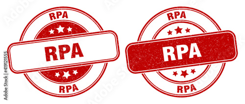 rpa stamp. rpa label. round grunge sign