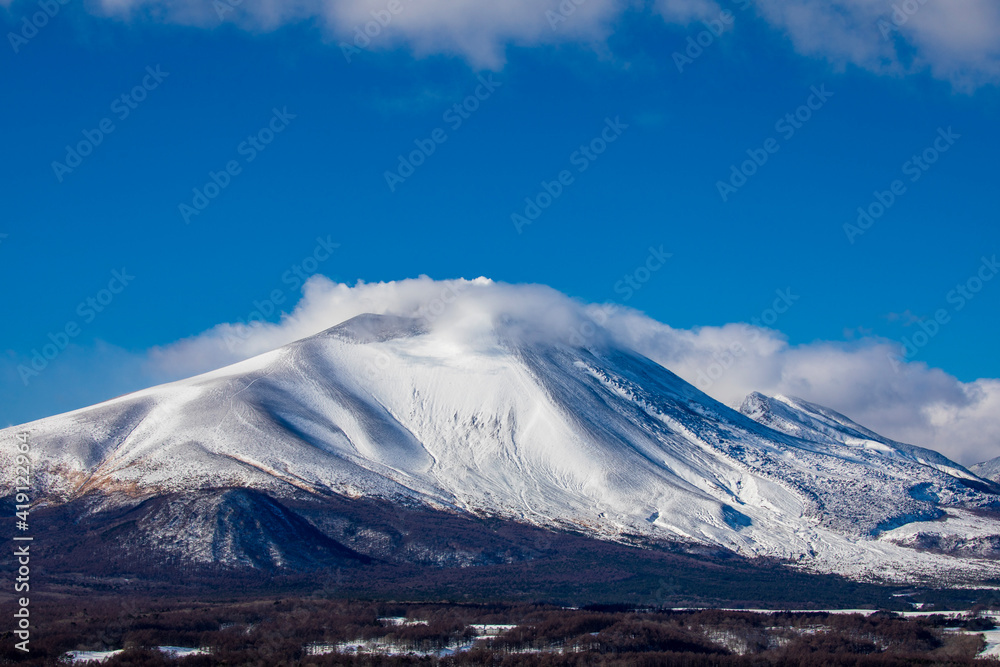 snow covered mountains