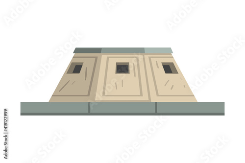 Military Observation Bunker as Defensive Fortification Vector Illustration