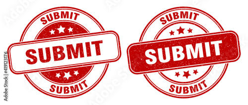 submit stamp. submit label. round grunge sign