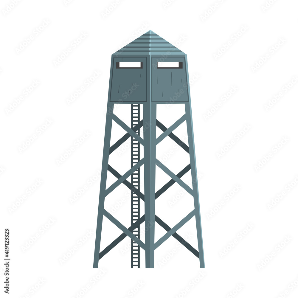 Tall Military Observation Tower as Structure Used in Army Vector Illustration Tall Military Observation Tower as Structure Used in Army Vector Illustration