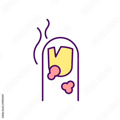 Problems with skin RGB color icon. Cutaneous signs and symptoms of coronavirus. Effects of virus infections. Covid-19 diagnosis. Disease and treatment. Isolated vector illustration