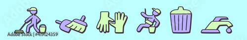 set of caretaker cartoon icon design template with various models. vector illustration isolated on blue background