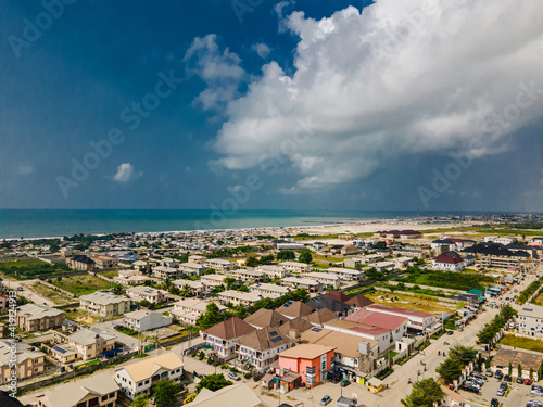 Aerial image of the Lekki coast in the city of Lagos