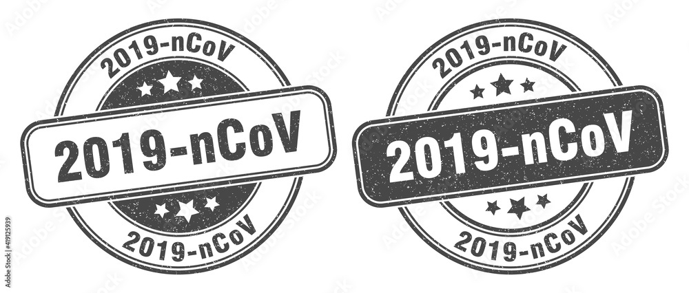 2019-ncov stamp. 2019-ncov label. round grunge sign