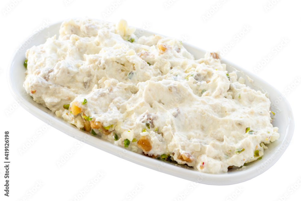 Marko paşa appetizer (mezze) isolated on white background. Healthy vegan food.
