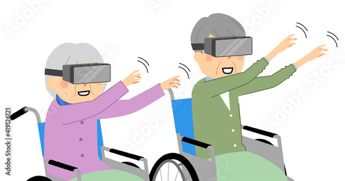 VRを楽しむ高齢者