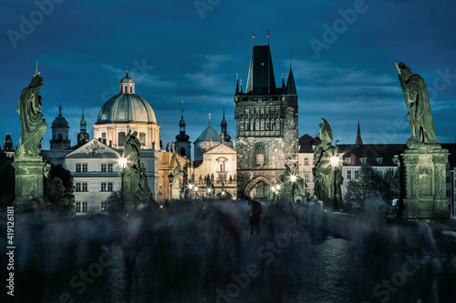 Historic Charles Bridge in Prague  Czech Republic