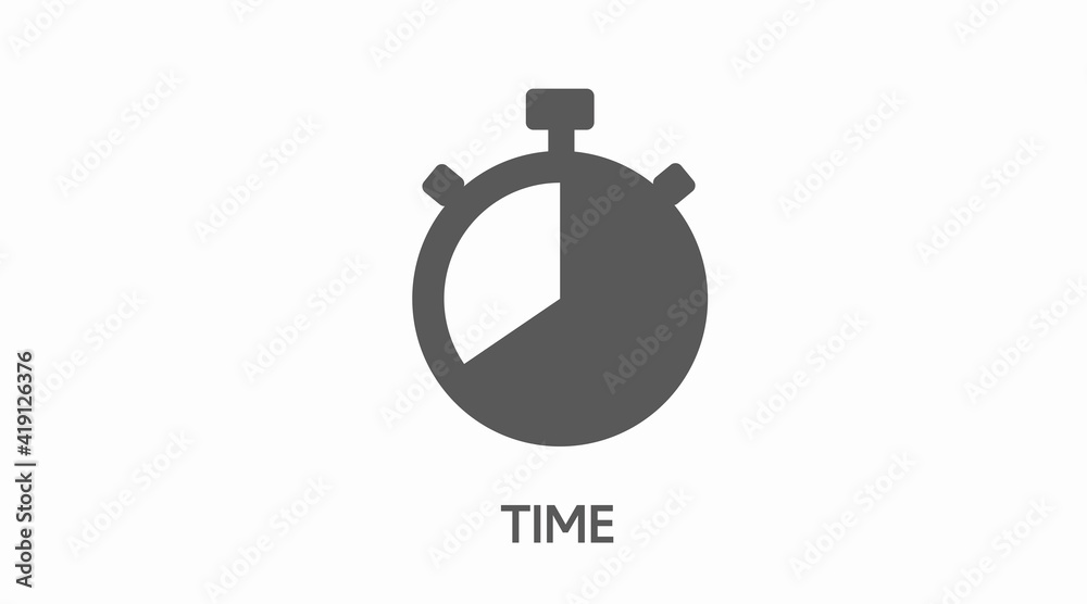Vector Isolated Illustration of a Clock. Rounded Time Icon, Chronometer Icon Vector Isolated Illustration of a Clock. Rounded Time Icon, Chronometer Icon