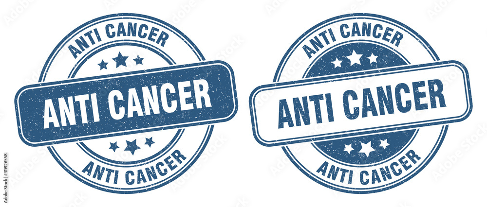 anti cancer stamp. anti cancer label. round grunge sign