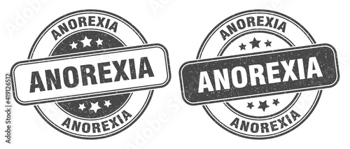 anorexia stamp. anorexia label. round grunge sign