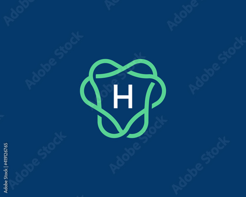Abstract letter H logo icon design modern minimal style illustration. Creative vector alphabet emblem sign symbol logotype.