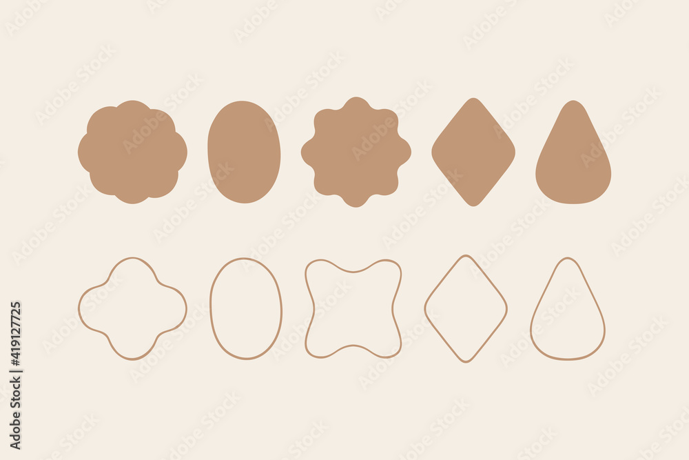 Vector illustration in simple hand drawn and linocut style - borders and frames with copy space for text