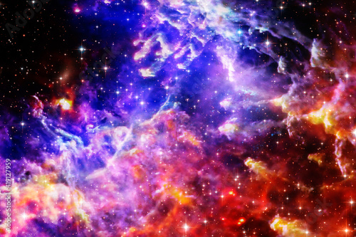 Starfield, galaxies and flares. The elements of this image furnished by NASA. © wowinside