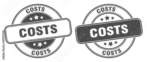costs stamp. costs label. round grunge sign