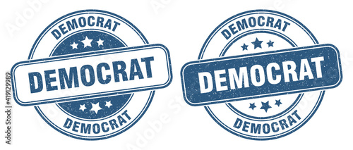 democrat stamp. democrat label. round grunge sign