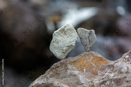 Balance of stones, natural art, yoga for the soul 