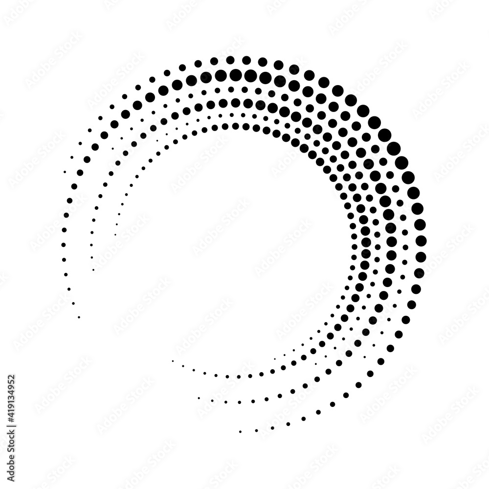 Circular dot frame. Circle border with effect halftone. Modern faded ...