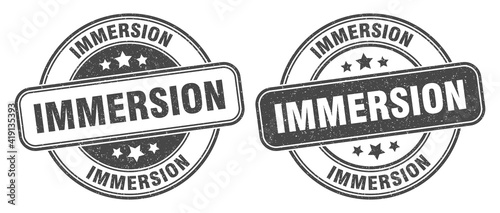 immersion stamp. immersion label. round grunge sign