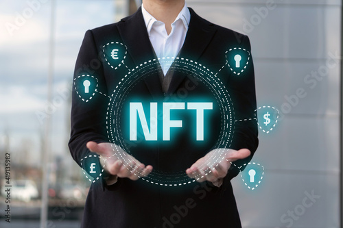 A non-fungible token NFT is a type of cryptorurrency which represents something unique. photo