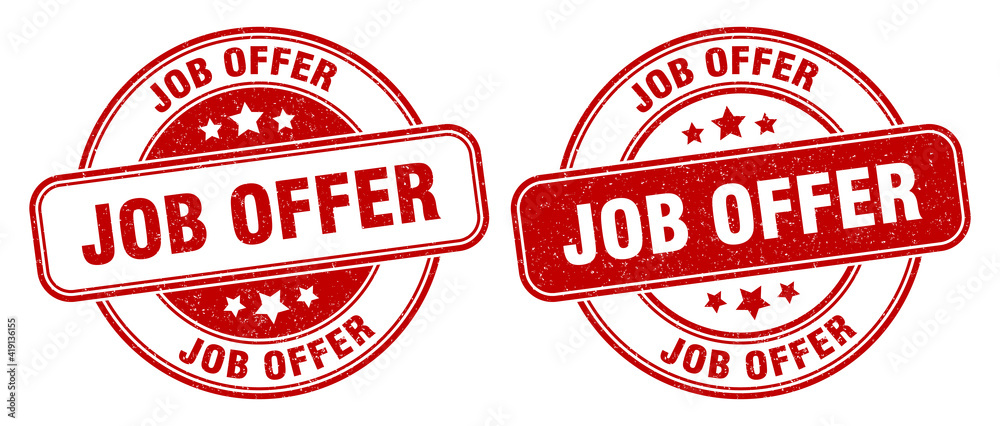 job offer stamp. job offer label. round grunge sign job offer stamp. job offer label. round grunge sign
